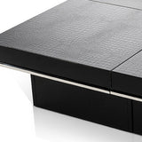 12' Black Gloss Coffee Table with Pull Out Squares