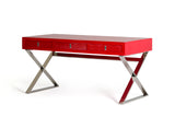 21' Red Crocodile MDF and Steel Desk