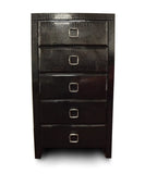 44' Black Crocodile MDF Chest with 5 Drawers