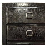 44' Black Crocodile MDF Chest with 5 Drawers