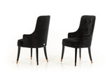 38' Black Velvet Fabric Dining Chair