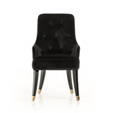 38' Black Velvet Fabric Dining Chair