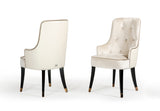 38' White Velvet Fabric Dining Chair