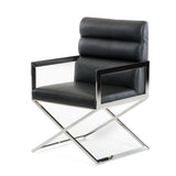 24' Leatherette and Stainless Steel Dining Chair