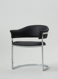 30' Leatherette and Stainless Steel Dining Chair