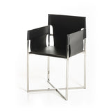 34' Eco Leather and Stainless Steel Dining Chair