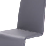 Set of Two Gray Contemporary Faux Leather Dining Chairs