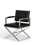 35' Leatherette and Stainless Steel Dining Chair