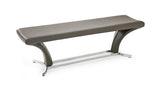 18' Grey Leatherette and Steel Dining Bench