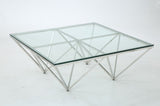 15' Glass and Stainless Coffee Table