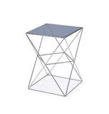 22' Glass and Stainless Steel End Table