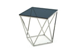 25' Glass and Stainless Steel End Table