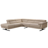 35' Taupe Leather Sectional Sofa