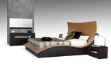 52' Veneer and Leatherette King Bed with Lights