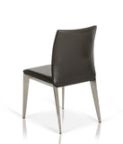 Two 36' Dark Grey Leatherette and Metal Dining Chair