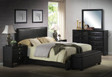 86' X 79' X 47' Black Pu Panel King Bed