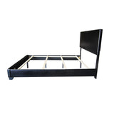 86' X 63' X 47' Queen Black Pu Panel Bed