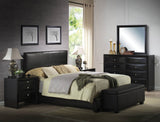 86' X 63' X 47' Queen Black Pu Panel Bed