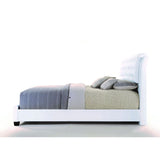 90' X 79' X 49' White Pu Button Tufted King Bed