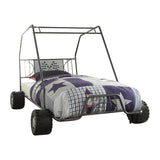 HomeRoots 84" X 56" X 51" Twin Gunmetal Go Kart Bed 285318-HOMEROOTS 285318