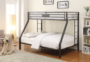 83' X 63' X 65' Sandy Black Metal Twin XL Over Queen Bunk Bed