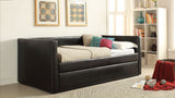 Black Pu Twin Daybed And Trundle