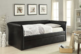 90' Black Pu Daybed And Trundle