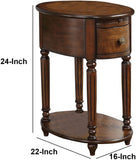 Dark Oak Finish Oval Side or End Table