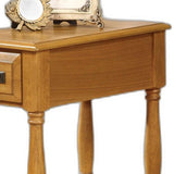 Rectangular Light Oak Finish Wood Side Table