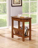 Warm Honey Brown Wooden Magazine Rack Side Table