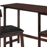 19' X 47' X 39' 2Pc Black Pu And Espresso Pack Desk And Chair