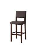 Faux Leather And Espresso Wooden Bar Chair