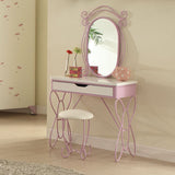 Lilac and White Butterfly Design Desk Vanity Dressing Table