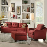 84' X 31' X 35' Red Linen Sofa With 2 Pillows