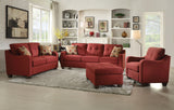84' X 31' X 35' Red Linen Sofa With 2 Pillows