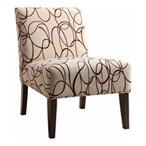 30' X 23' X 33' Fabric And Espresso Accent Chair