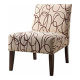 30' X 23' X 33' Fabric And Espresso Accent Chair