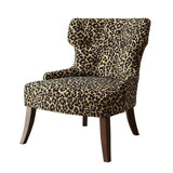 28' X 30' X 36' Leopard Fabric And Espresso Accent Chair