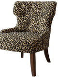 28' X 30' X 36' Leopard Fabric And Espresso Accent Chair