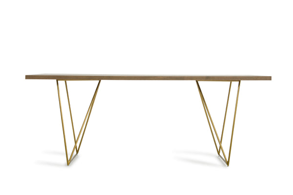 VIG Furniture Modrest Marcia Modern Tobacco & Antique Brass Dining Table VGGU2857DT-A