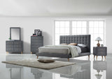 89' X 85' X 46' Light Gray Fabric King Bed