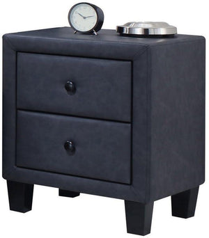 2-Tone Gray Upholstered Contemporary Nightstand