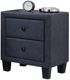 2-Tone Gray Upholstered Contemporary Nightstand