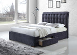 Dark Gray Fabric Bed With Storage