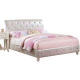 Pearl White Pu And Ivory Padded Bed
