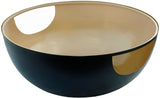 Doma Glass / Iron Contemporary Black / Gold Coffee Table - 32" W x 32" D x 15" H