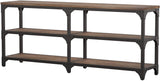 Rustic Weathered Oak Finish Console Storage Table