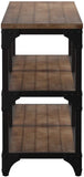 72' Rustic Weathered Oak Finish Console Storage Table