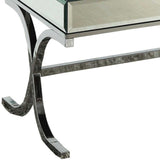 42' X 21' X 19' Mirrored Top And Chrome Coffee Table