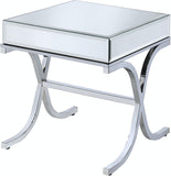 21' X 21' X 22' Mirrored Top And Chrome End Table